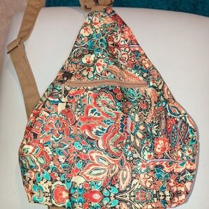 Black blButterfly Floral Patterned Sling Bag